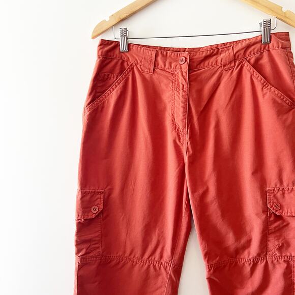 Woolrich Cargo Capri Pants Henna Burnt Orange Gorpcore Size 12 - Picture 5 of 5